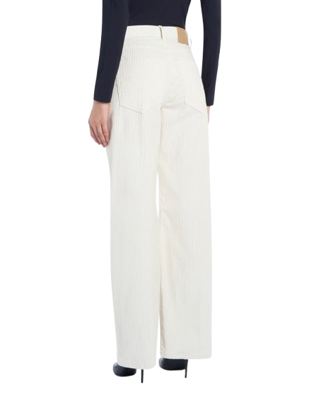 Dondup - Pantaloni Jacklyn wide leg in velluto a coste