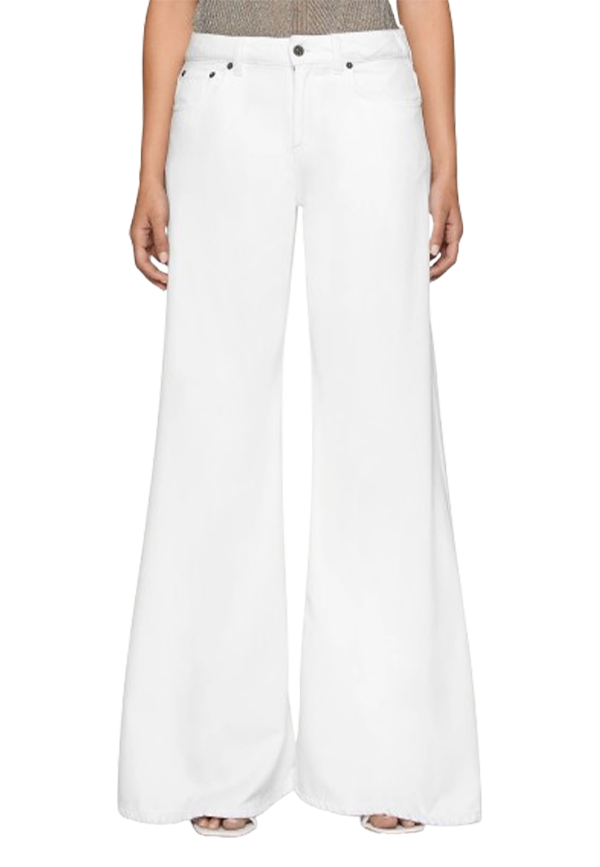 Dondup - Jeans Marlen wide leg in bull fisso cotone e lyocell