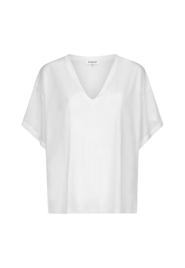 Dondup - T-shirt scollo V regular in modal e seta