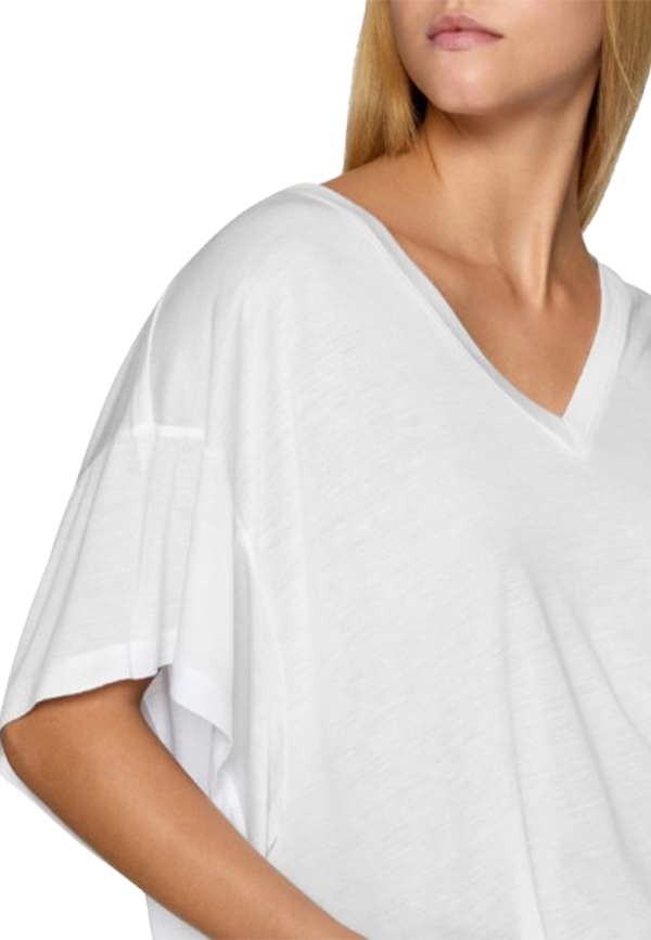 Dondup - T-shirt scollo V regular in modal e seta