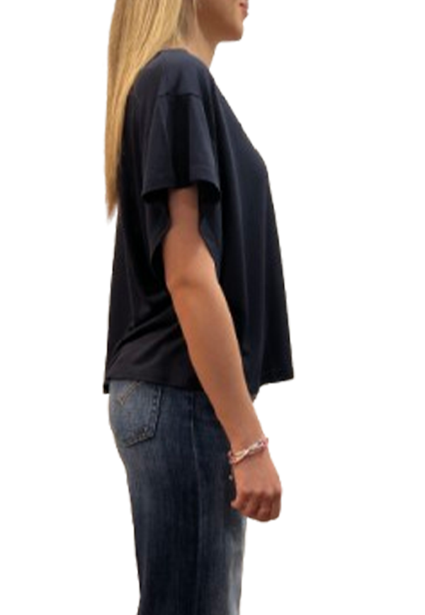 Dondup - T-shirt scollo V regular in modal e seta