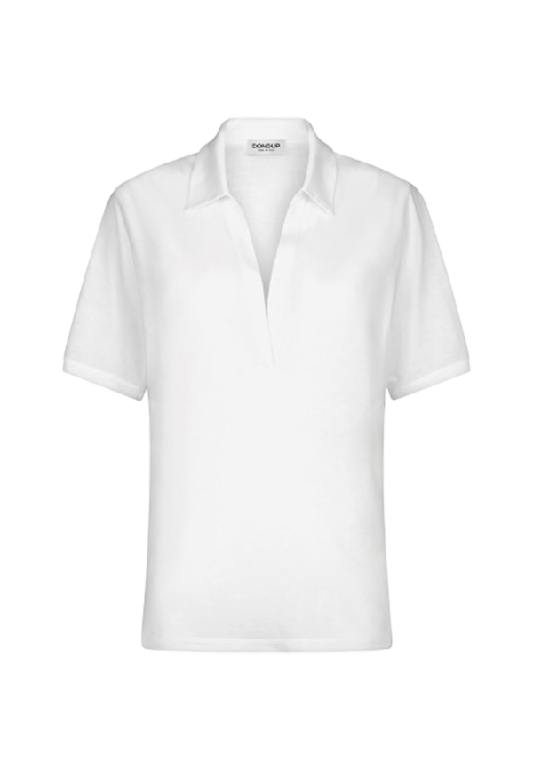 Dondup - Polo scollo V regular in modal e seta