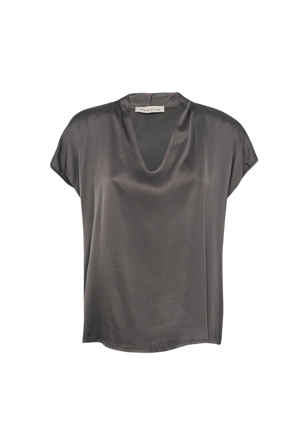 Manila Grace - Blusa In Raso Con Scollo Morbido