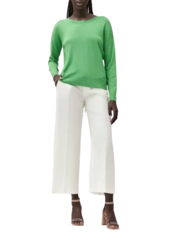 White Wise - Maglia Girocollo Over in Viscosa