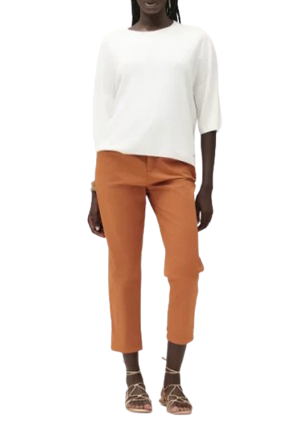 White Wise - T-Shirt in Maglia Chiusa Manica Ampia