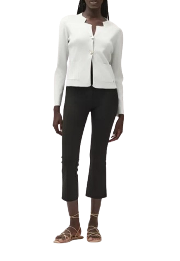White Wise - Giacca con Tasche a Toppa e Bottoni Oro