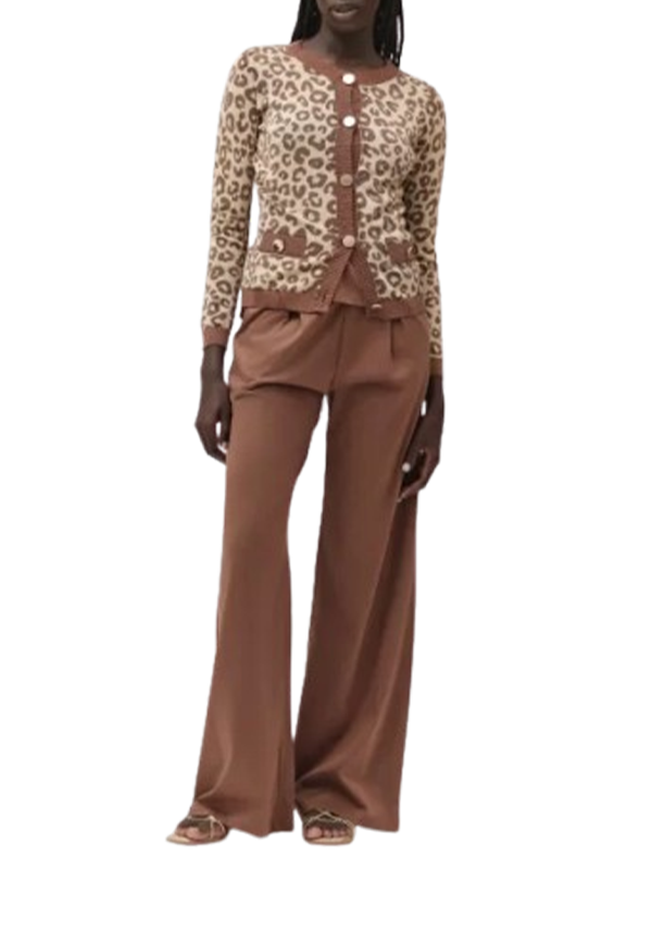 White Wise - Giacca in Maglia Fantasia Animalier
