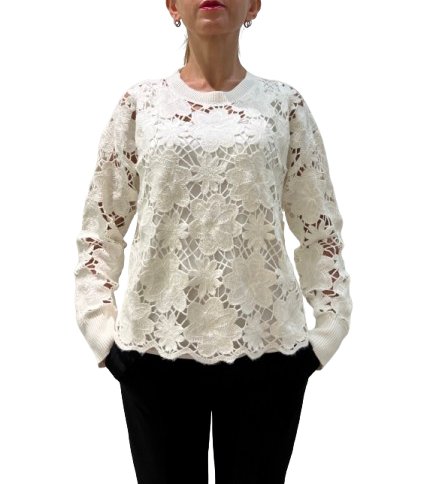 Kangra - Maglia trama floreale