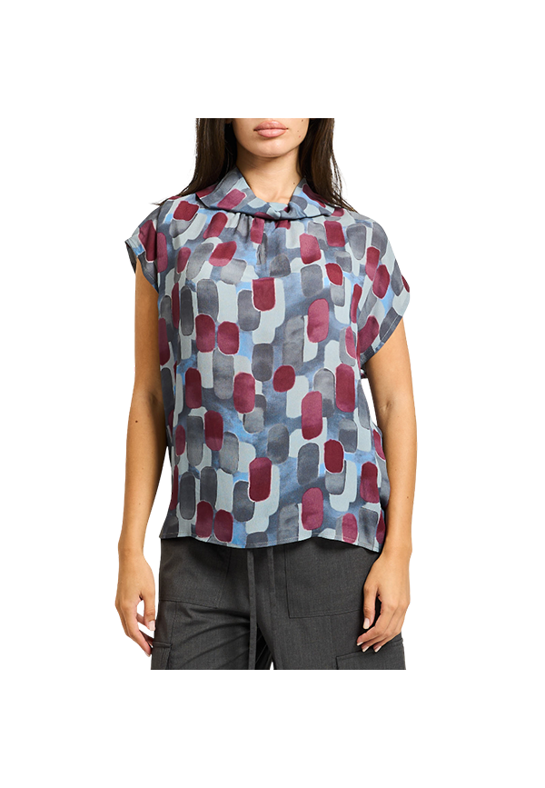 Manila Grace - Blusa Stampa Geometrica