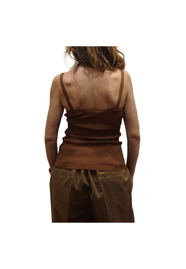 Jucca - Top in maglia costina fascia