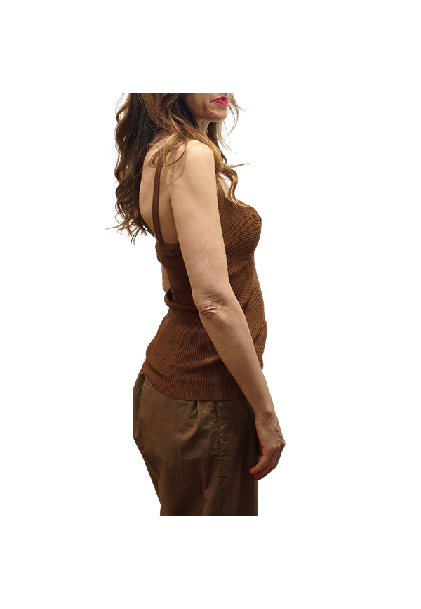 Jucca - Top in maglia costina fascia