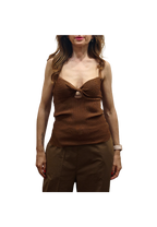 Jucca - Top in maglia costina fascia