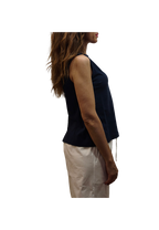 White Wise - Top misto lino con bottoncini