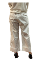 White Wise - Pantaloni ampi risvolto popeline