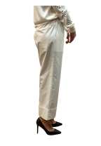 White Wise - Pantaloni ampi risvolto popeline