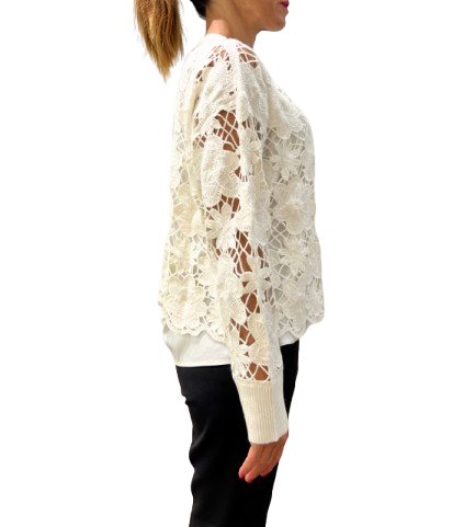 Kangra - Maglia trama floreale
