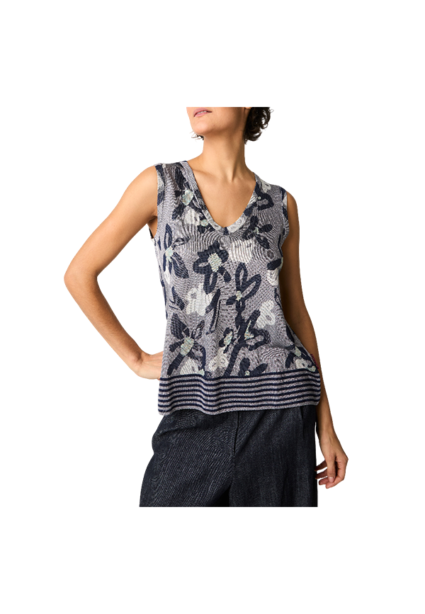 Alessia Santi - Top jacquard con scollo a V