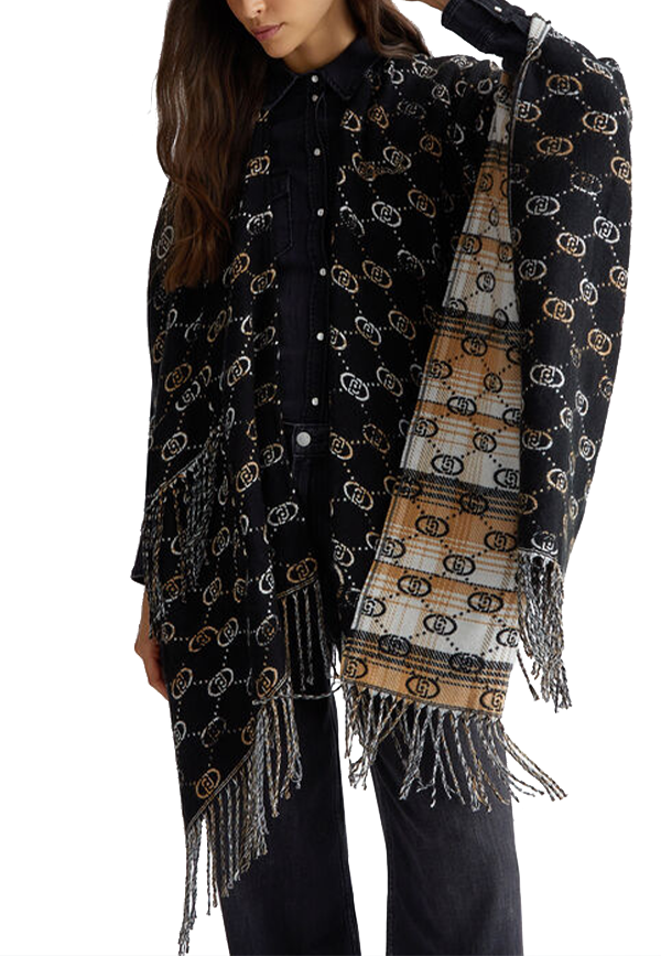 Liu Jo - Poncho con logo jacquard