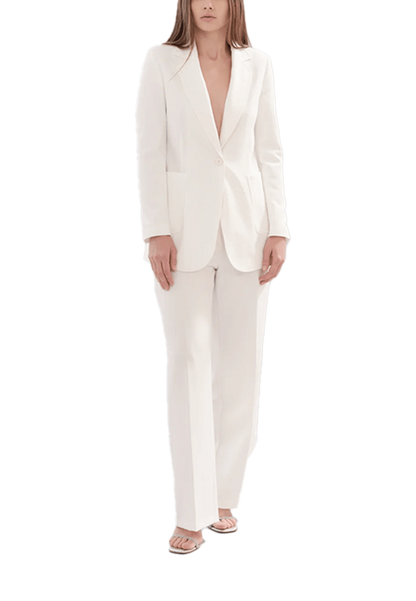 White Wise - Tailleur pantalone ampio e tasche a toppa