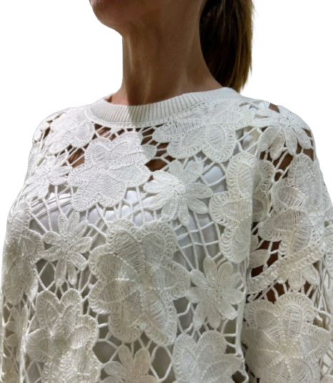 Kangra - Maglia trama floreale