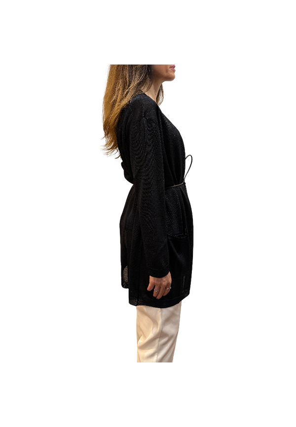 Gran Sasso - Cardigan Lurex con cintina