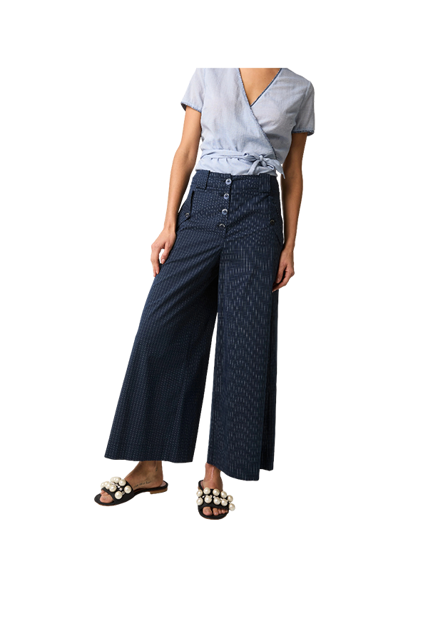Alessia Santi - Pantaloni a palazzo con motivo check