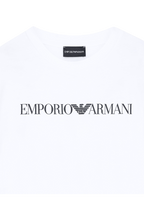Emporio Armani - T-shirt in jersey organico con stampa logo ASV