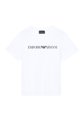 Emporio Armani - T-shirt in jersey organico con stampa logo ASV
