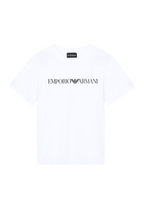 Emporio Armani - T-shirt in jersey organico con stampa logo ASV