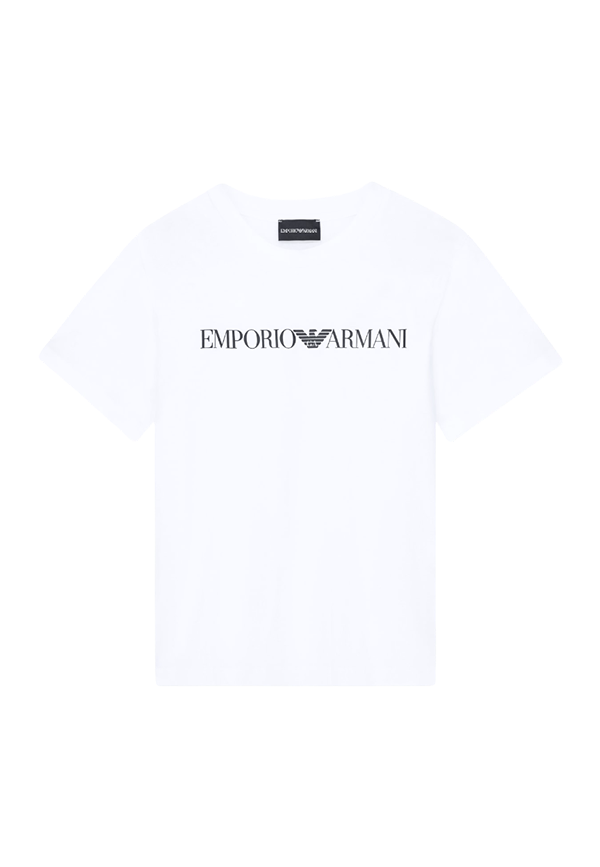 Emporio Armani - T-shirt in jersey organico con stampa logo ASV