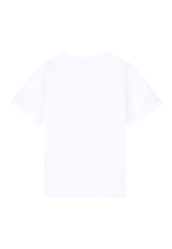 Emporio Armani - T-shirt in jersey organico con stampa logo ASV