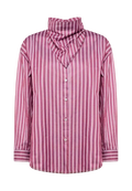 Simona Corsellini - Camicia dritta con foulard in riga jacquard
