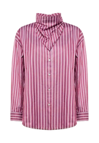 Simona Corsellini - Straight shirt with jacquard stripe scarf