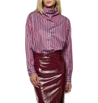 Simona Corsellini - Straight shirt with jacquard stripe scarf