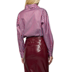 Simona Corsellini - Straight shirt with jacquard stripe scarf
