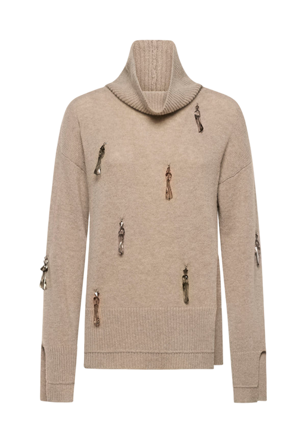 Simona Corsellini - Maglia collo alto con applicazioni