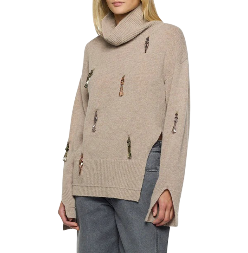 Simona Corsellini - Maglia collo alto con applicazioni