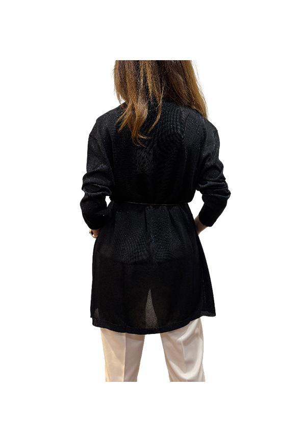 Gran Sasso - Cardigan Lurex con cintina