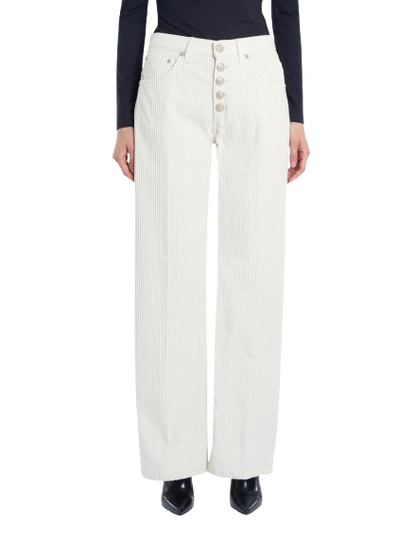 Dondup - Pantaloni Jacklyn wide leg in velluto a coste