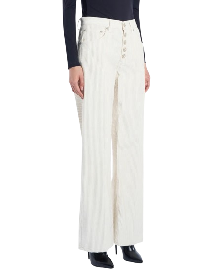 Dondup - Pantaloni Jacklyn wide leg in velluto a coste