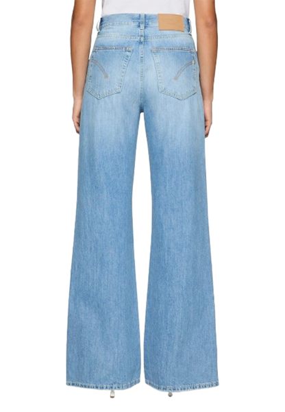 Dondup - Jeans Amber wide leg in denim fisso riciclato