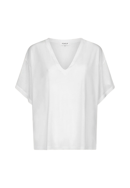 Dondup - T-shirt scollo V regular in modal e seta