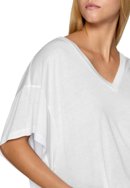 Dondup - T-shirt scollo V regular in modal e seta