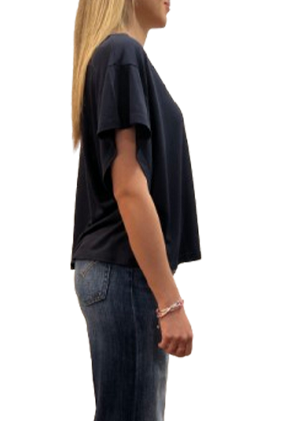 Dondup - T-shirt scollo V regular in modal e seta