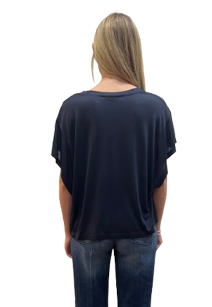 Dondup - T-shirt scollo V regular in modal e seta