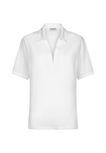 Dondup - Polo scollo V regular in modal e seta