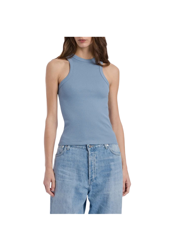 Dondup - Canotta girocollo slim in costina di cotone