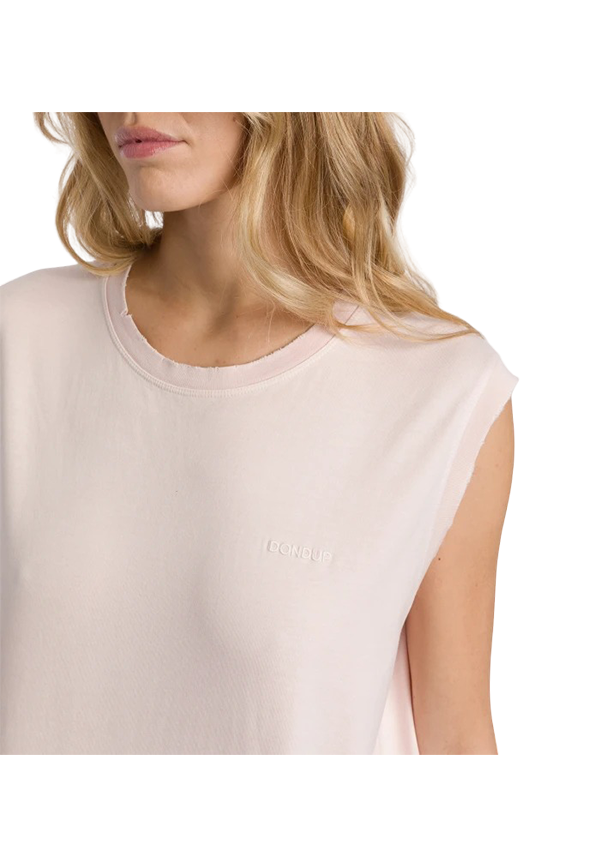 Dondup - T-shirt girocollo regular in jersone trattato