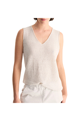 Biancalancia - Top in lino e cotone con paillettes