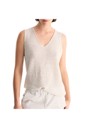 Biancalancia - Top in lino e cotone con paillettes